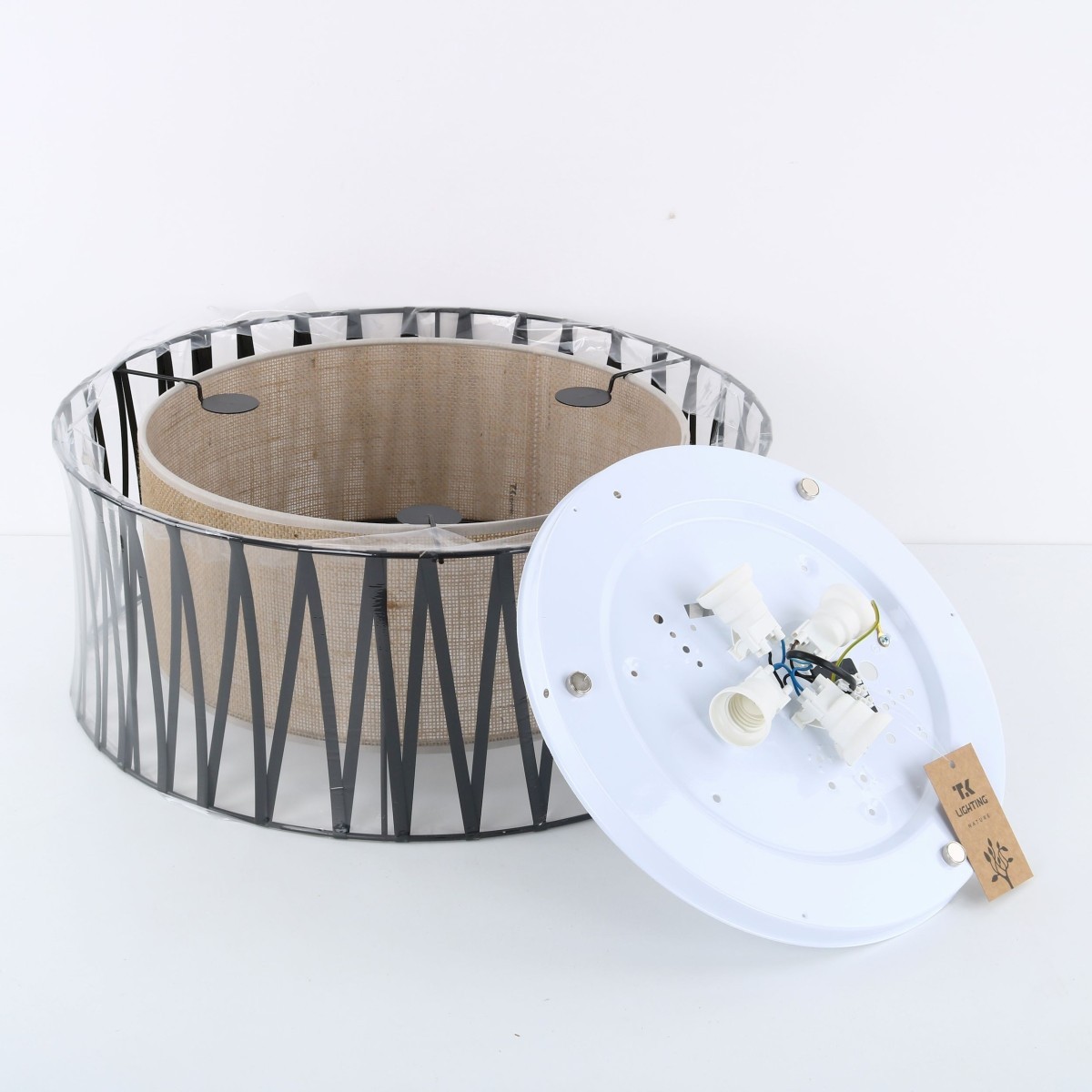 Lampa sufitowa TK-Lighting HARMONY TKL5940 kolor - biały - juta styl Nowoczesny  Klasyczny