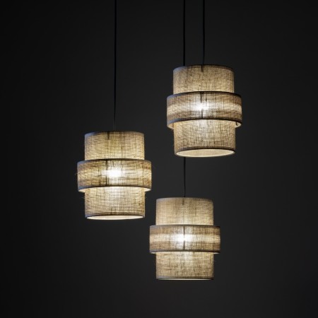 Lampa wisząca TK-Lighting CALISTO TKL6098 kolor - czarny - juta styl Nowoczesny  Boho