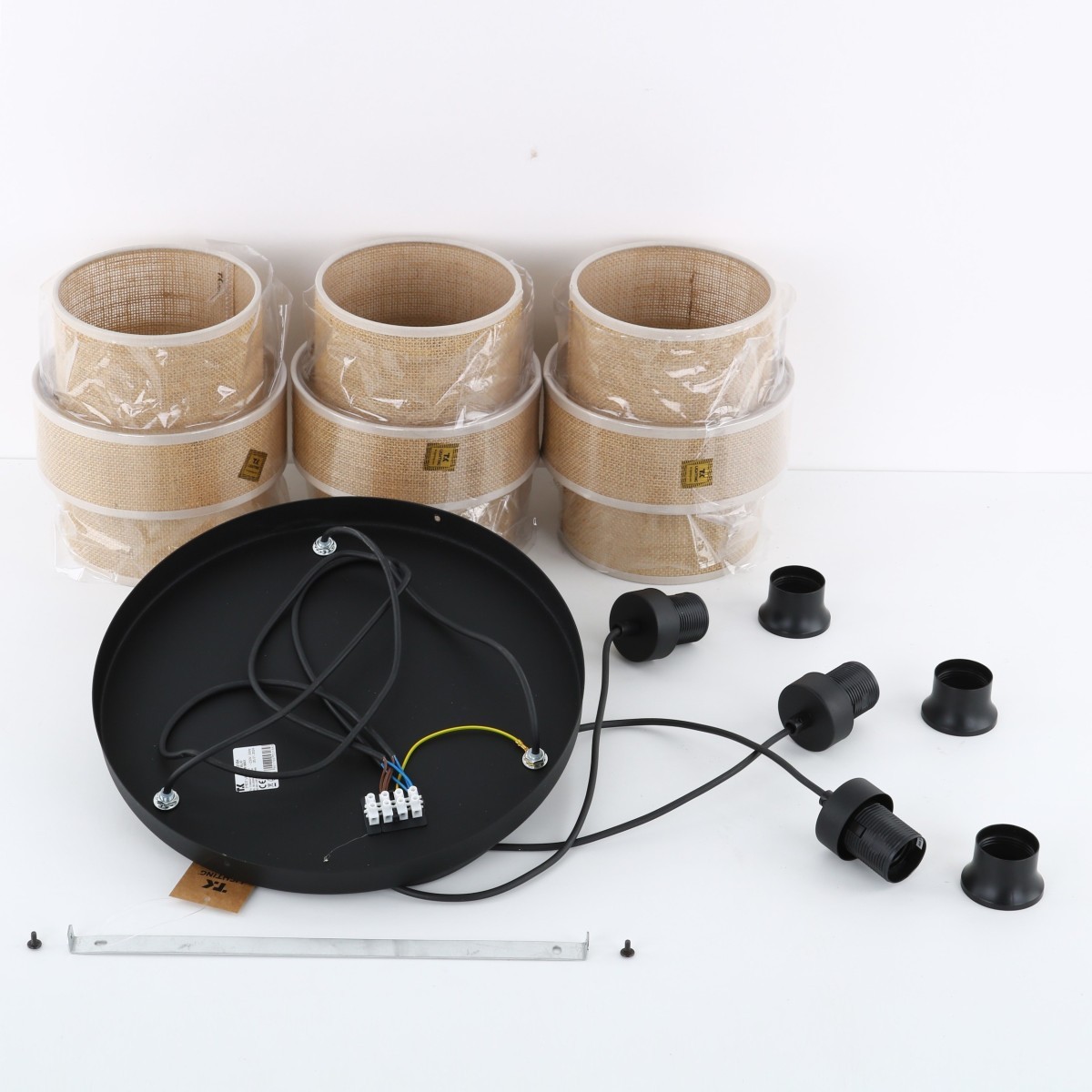 Lampa wisząca TK-Lighting CALISTO TKL6098 kolor - czarny - juta styl Nowoczesny  Boho