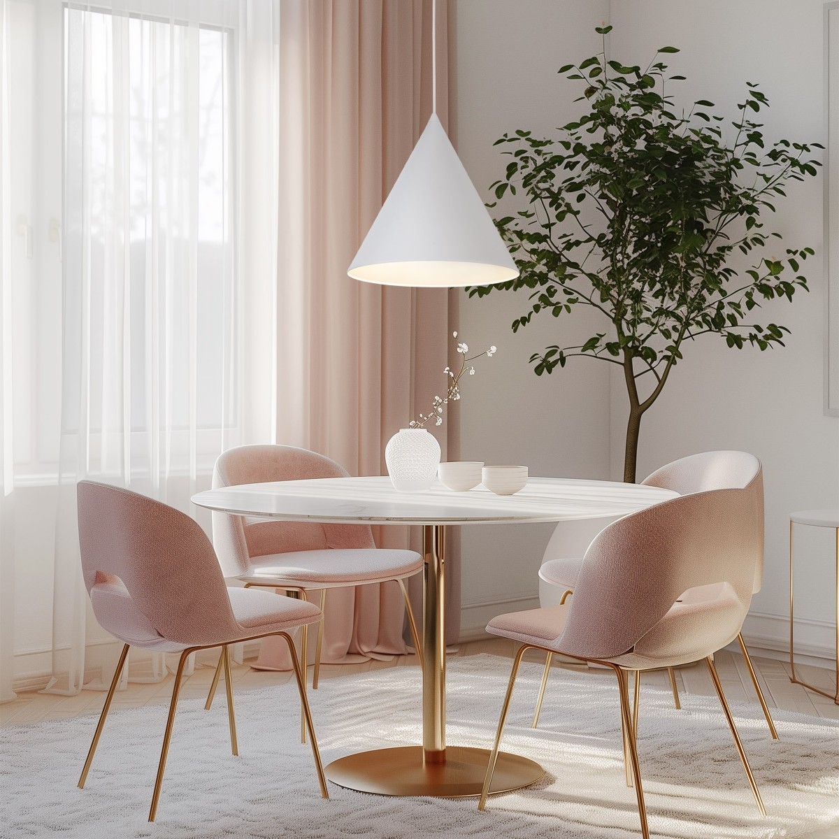 Lampa wisząca TK-Lighting CONO TKL10009  Lampa sufitowa kolor - biały styl Nowoczesny  Loftowy