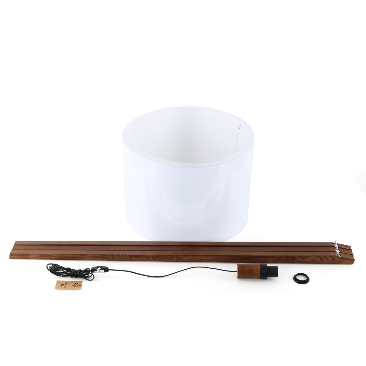 Lampa podłogowa TK-Lighting GRAND TKL16003 kolor - orzech - biały styl Nowoczesny  Boho