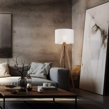 Lampa podłogowa TK-Lighting GRAND TKL16004 kolor - orzech - len styl Nowoczesny  Boho