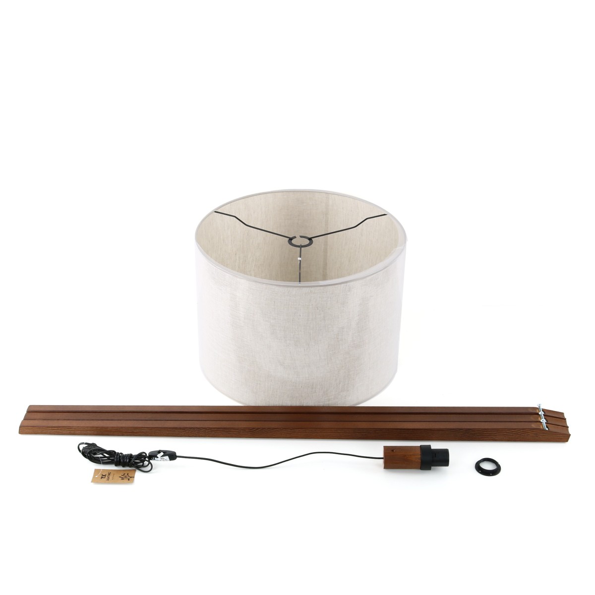 Lampa podłogowa TK-Lighting GRAND TKL16004 kolor - orzech - len styl Nowoczesny  Boho