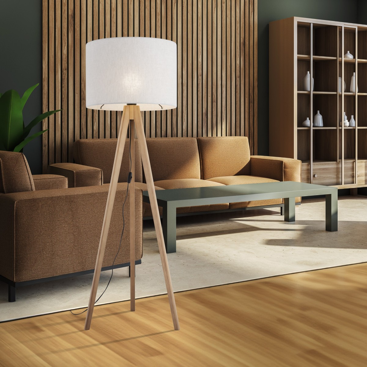 Lampa podłogowa TK-Lighting GRAND TKL16007 kolor - sosna - len styl Nowoczesny  Boho