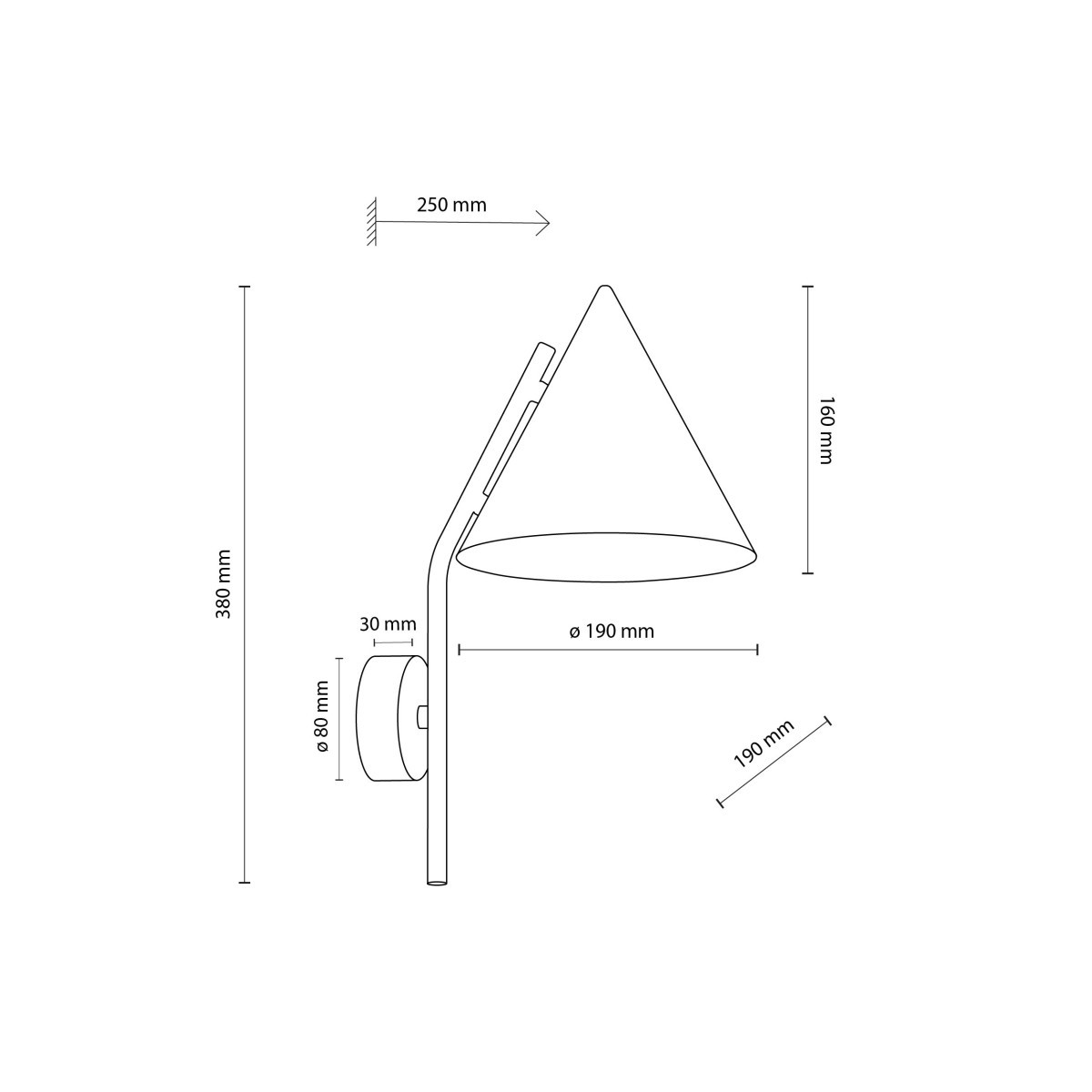 Kinkiet TK-Lighting CONO TKL10041 kolor - czarny styl Nowoczesny  Loftowy