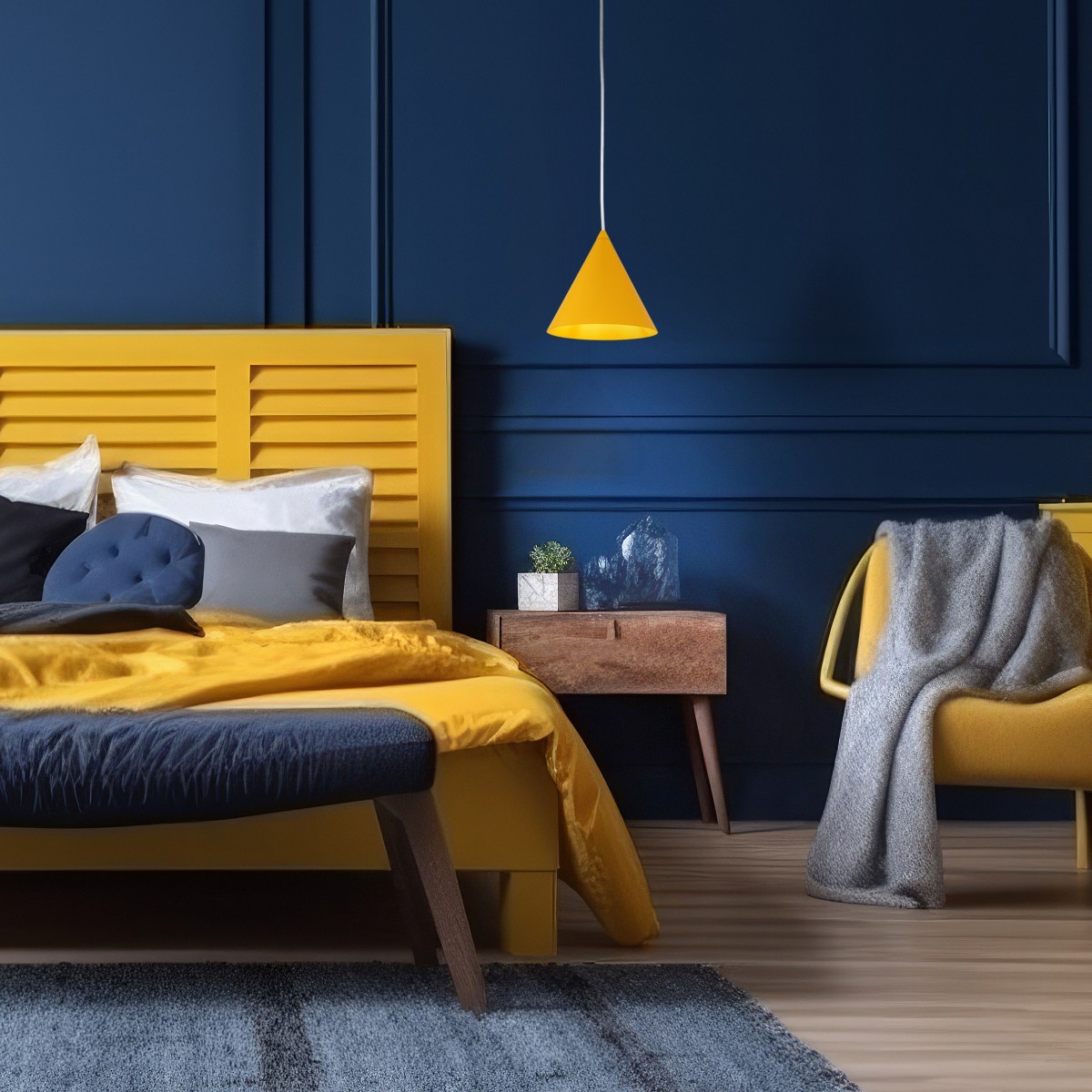 Lampa wisząca TK-Lighting CONO TKL10077  Lampa sufitowa kolor - żółty styl Nowoczesny  Boho