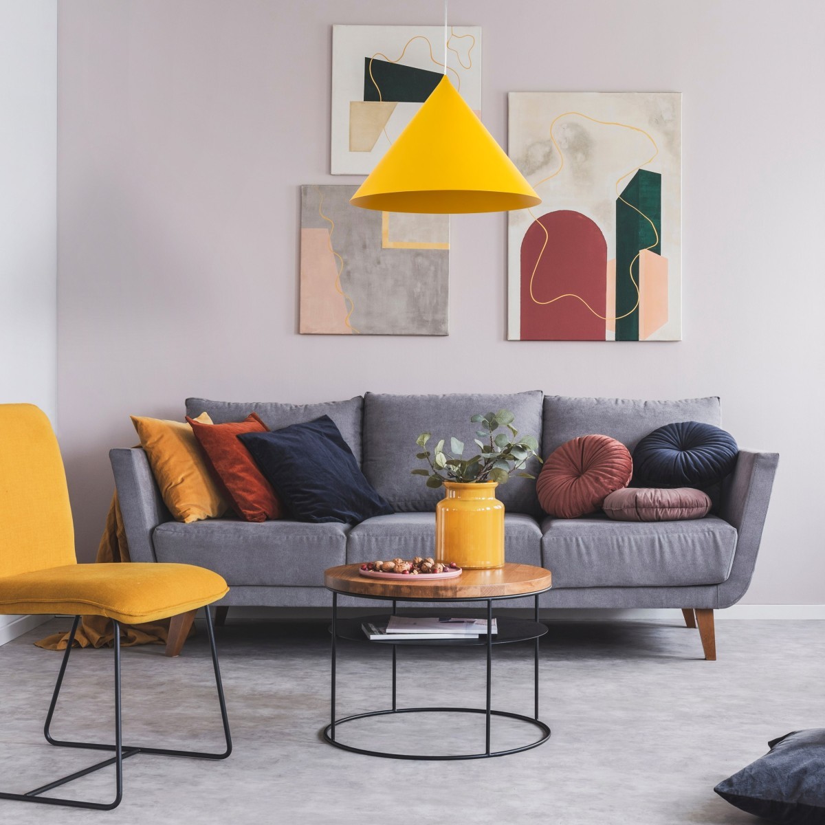 Lampa wisząca TK-Lighting CONO TKL10090  Lampa sufitowa kolor - żółty styl Nowoczesny  Boho