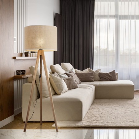 Lampa podłogowa TK-Lighting GRAND TKL16020 kolor - sosna - juta styl Nowoczesny  Boho