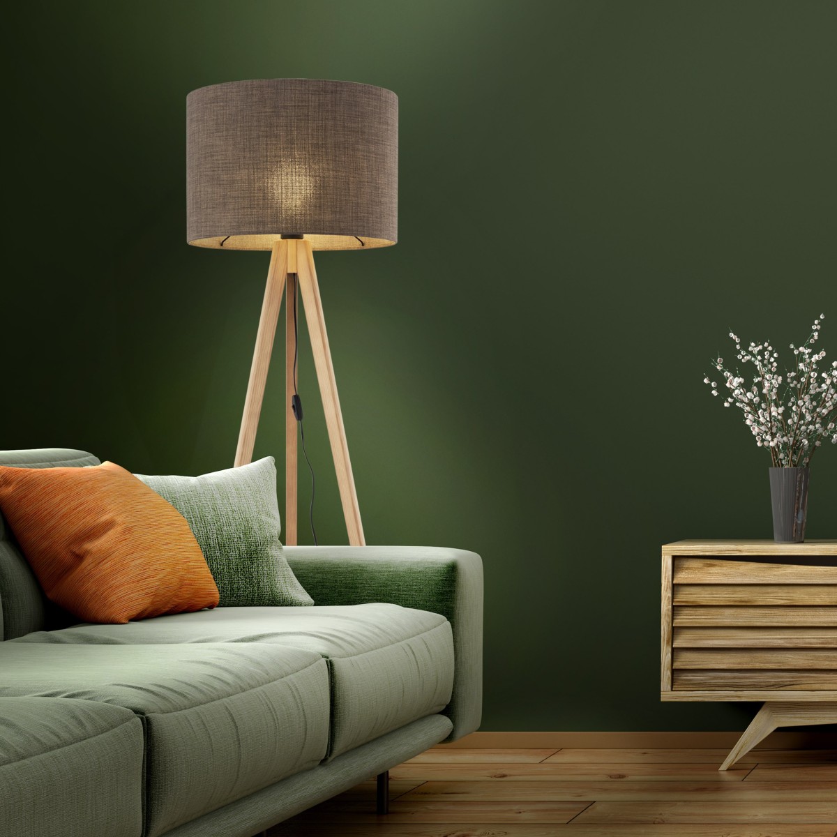 Lampa podłogowa TK-Lighting GRAND TKL16026 kolor - sosna - Brązowy styl Nowoczesny  Boho