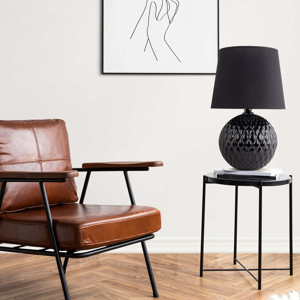 Lampka nocna TK-Lighting SANTANA TKL16047 kolor - czarny styl Nowoczesny  Loftowy