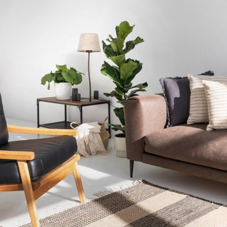 Lampka nocna TK-Lighting NICOLA TKL16027 kolor - brązowy - len styl Nowoczesny  Boho