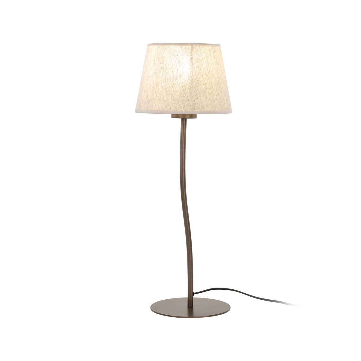 Lampka nocna TK-Lighting NICOLA TKL16027 kolor - brązowy - len styl Nowoczesny  Boho