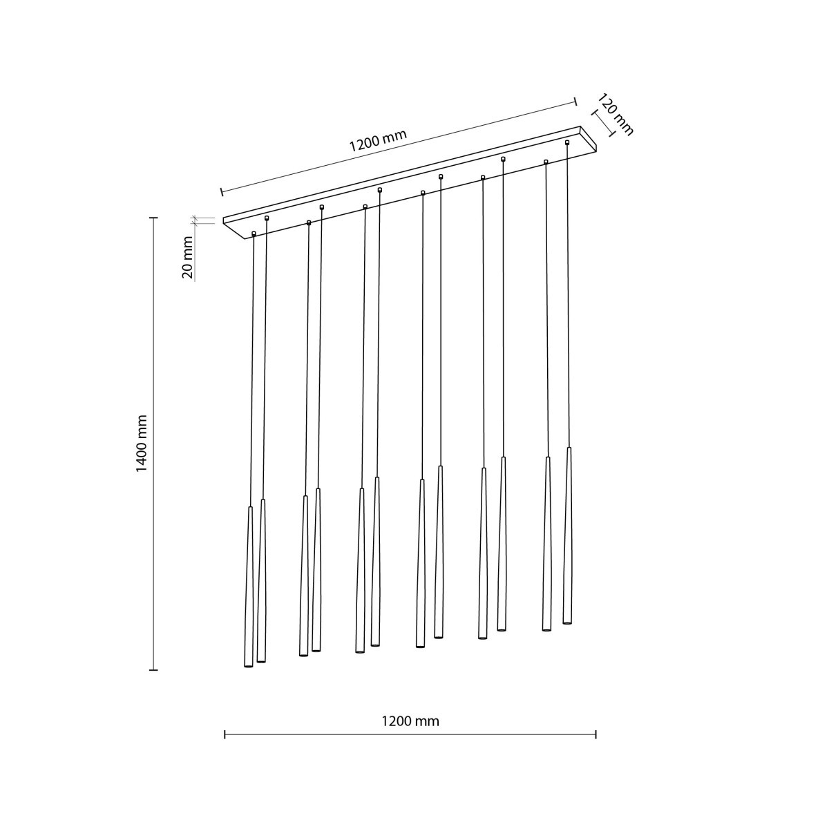Lampa wisząca TK-Lighting PIANO TKL10115  Lampa sufitowa kolor - czarny styl Nowoczesny  Loftowy