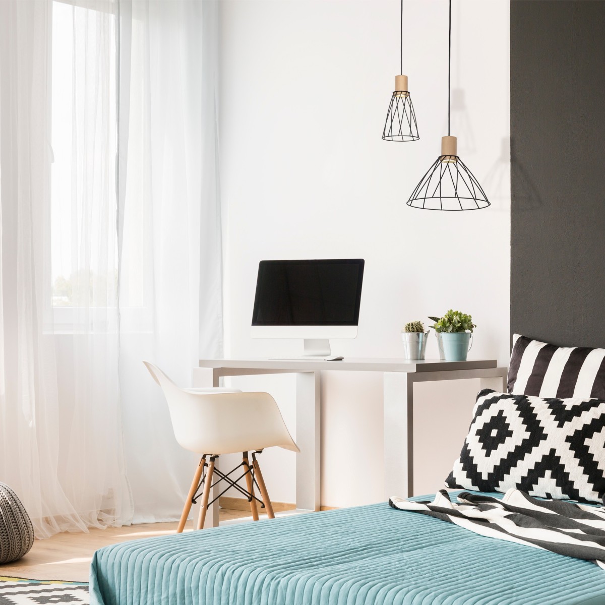 Lampa wisząca TK-Lighting MODESTO TKL10155  Lampa sufitowa kolor - sosna - czarny styl Nowoczesny  Loftowy