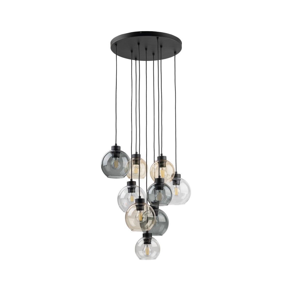 Lampa wisząca TK-Lighting CUBUS TKL10247  Lampa sufitowa kolor - czarny - transparentny styl Nowoczesny  Glamour