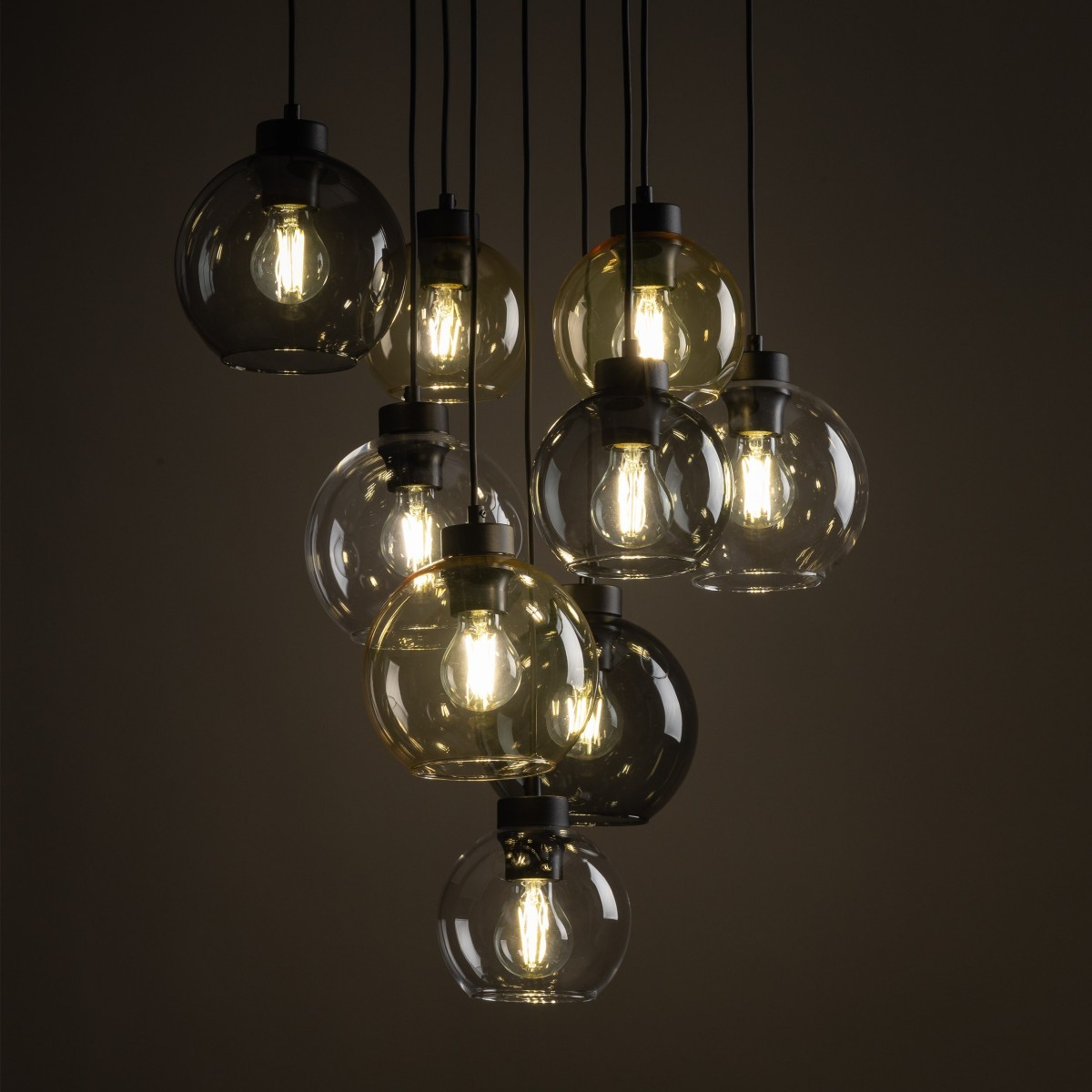 Lampa wisząca TK-Lighting CUBUS TKL10247  Lampa sufitowa kolor - czarny - transparentny styl Nowoczesny  Glamour