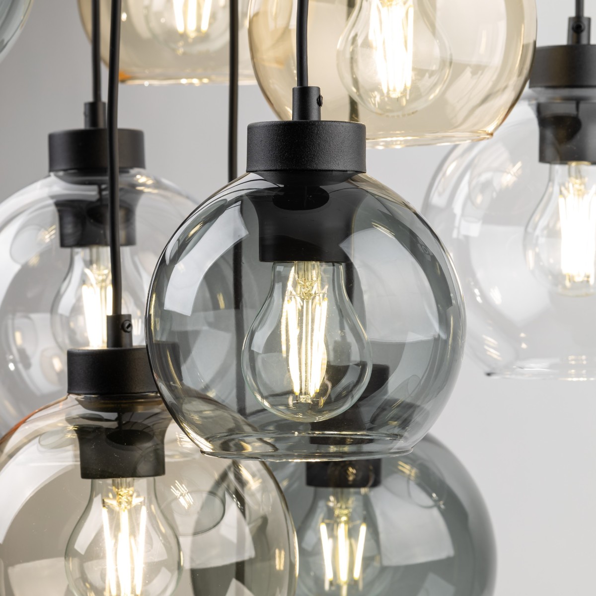 Lampa wisząca TK-Lighting CUBUS TKL10247  Lampa sufitowa kolor - czarny - transparentny styl Nowoczesny  Glamour