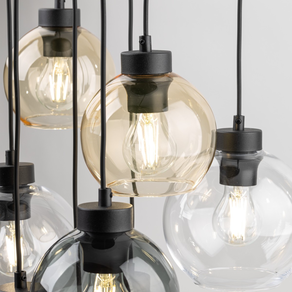 Lampa wisząca TK-Lighting CUBUS TKL10247  Lampa sufitowa kolor - czarny - transparentny styl Nowoczesny  Glamour