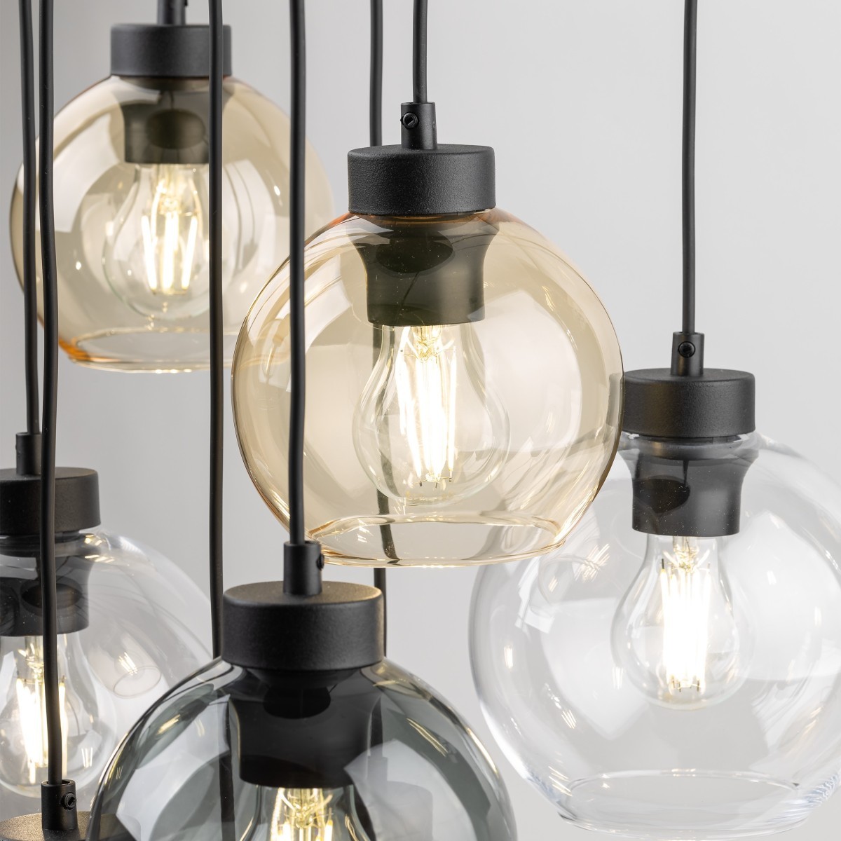 Lampa wisząca TK-Lighting CUBUS TKL10247  Lampa sufitowa kolor - czarny - transparentny styl Nowoczesny  Glamour