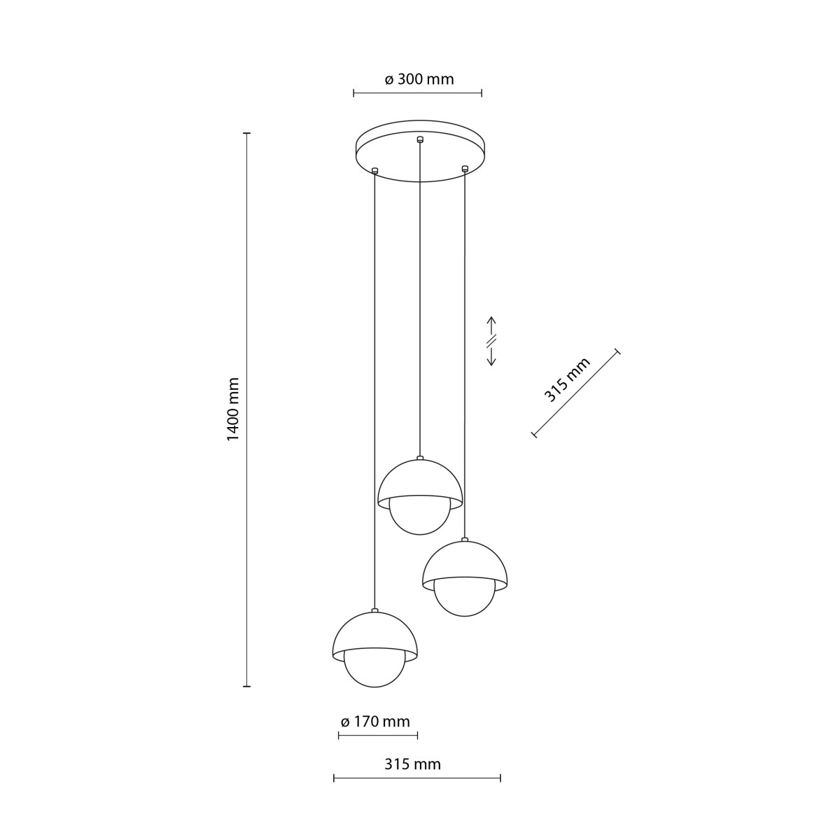 Lampa wisząca TK-Lighting BONO TKL10266  Lampa sufitowa kolor - ochra - biały styl Nowoczesny  Skandynawski