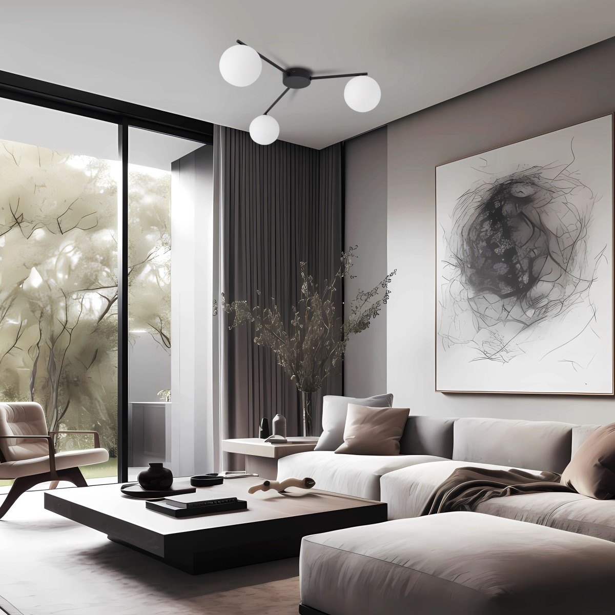 Lampa sufitowa TK-Lighting ELTON TKL10261 kolor - czarny - biały styl Nowoczesny  Skandynawski