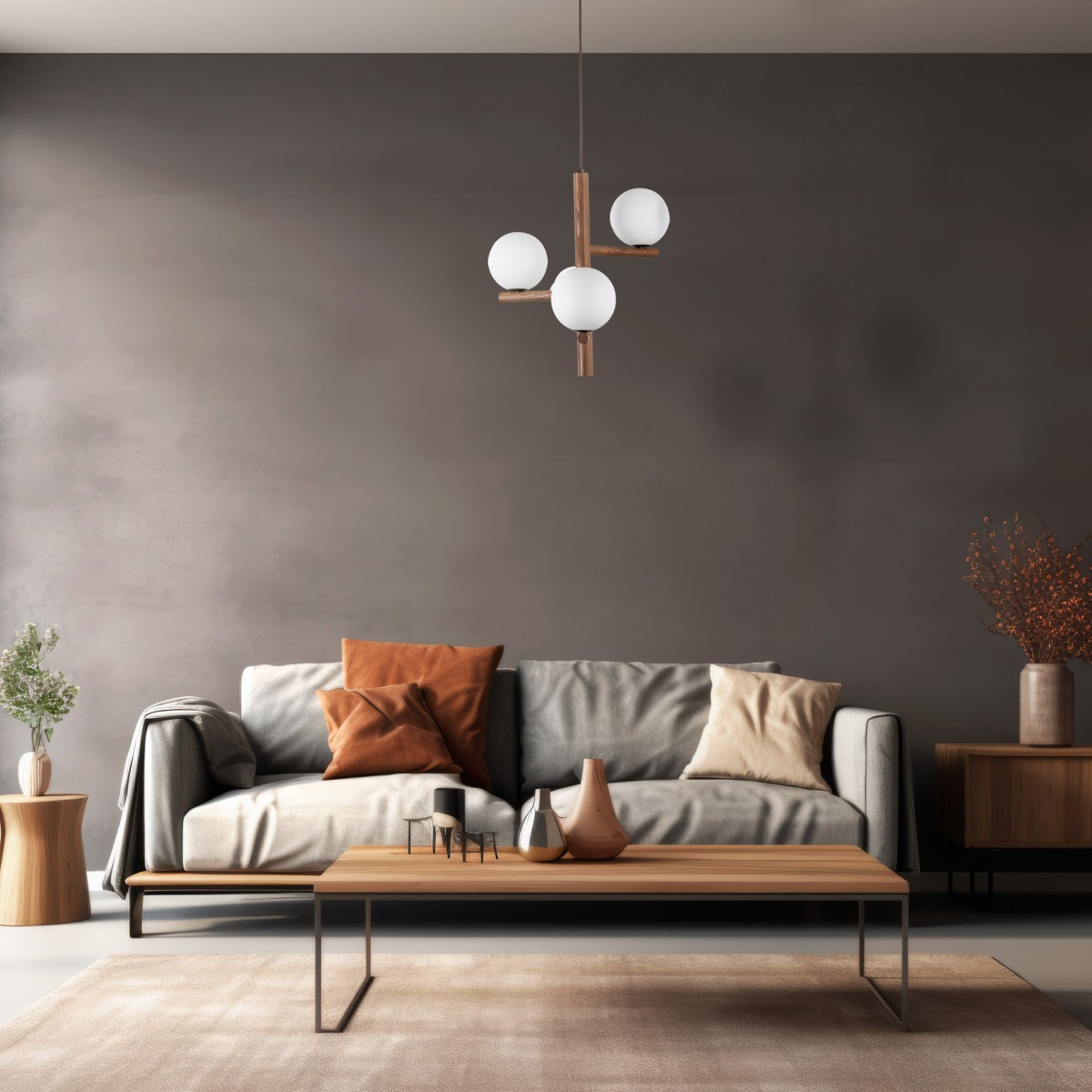 Lampa wisząca TK-Lighting ESTERA TKL10271  Lampa sufitowa kolor - orzech - biały styl Nowoczesny  Skandynawski