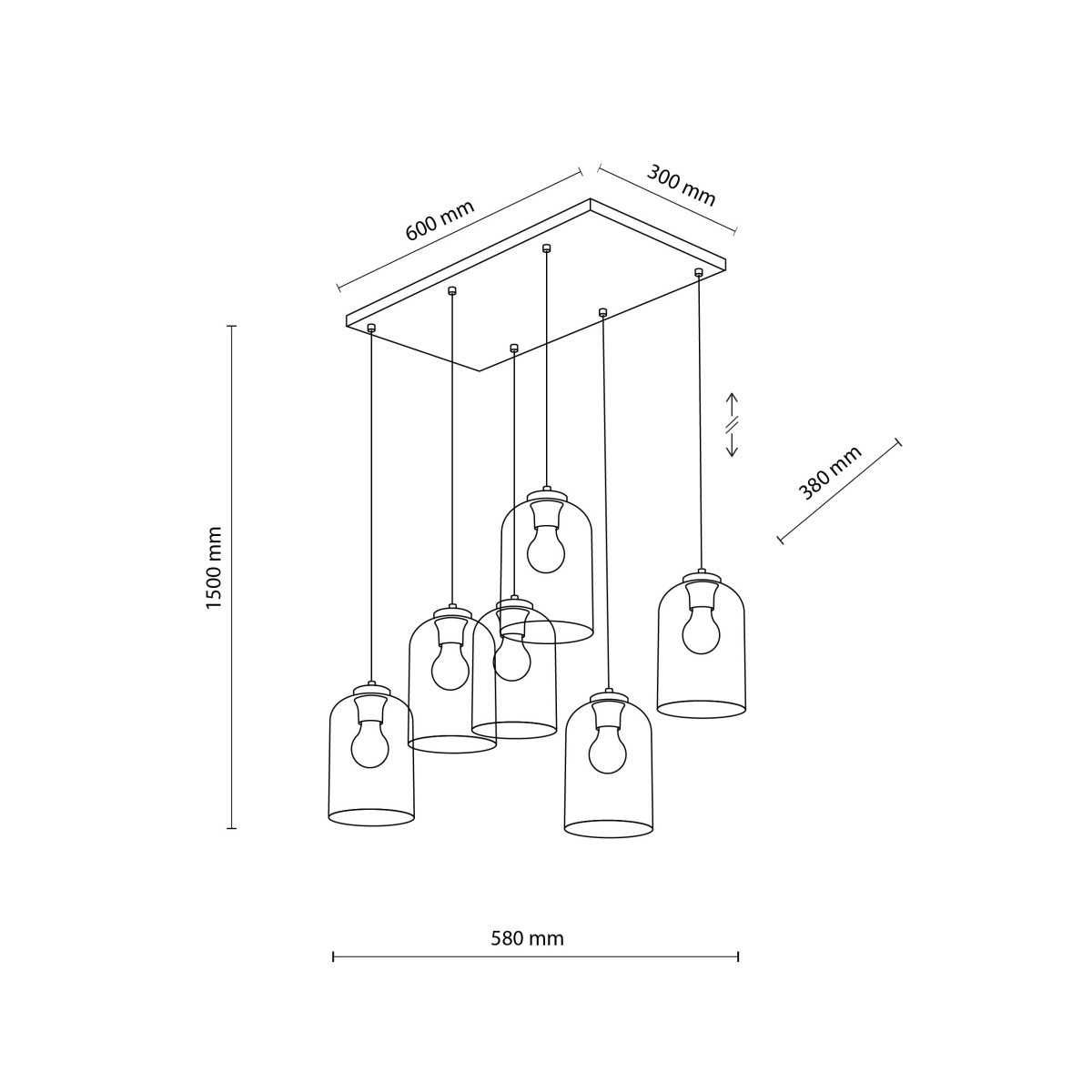 Lampa wisząca TK-Lighting MOLLY TKL10302 kolor - czarny - żółty styl Nowoczesny  Glamour