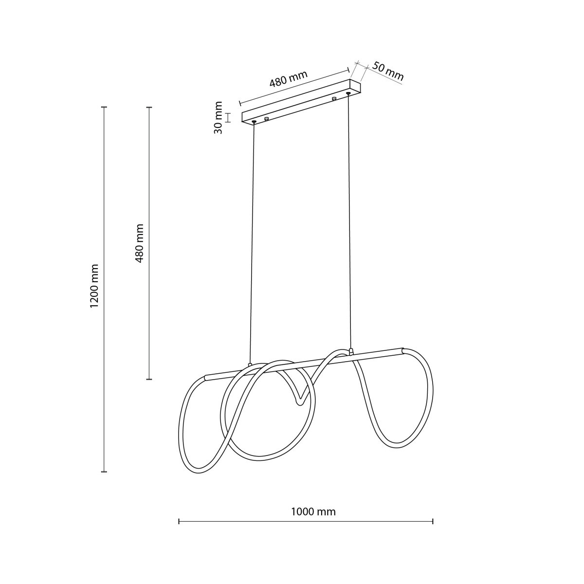 Lampa wisząca TK-Lighting FLEXI TKL18007 kolor - czarny styl Nowoczesny