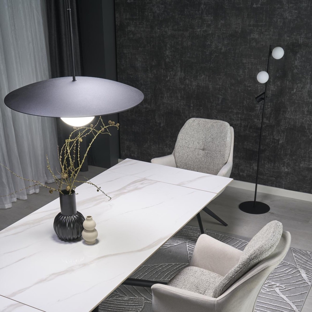 Lampa wisząca TK-Lighting SLATE TKL10637  Lampa sufitowa kolor - czarny - biały styl Glamour