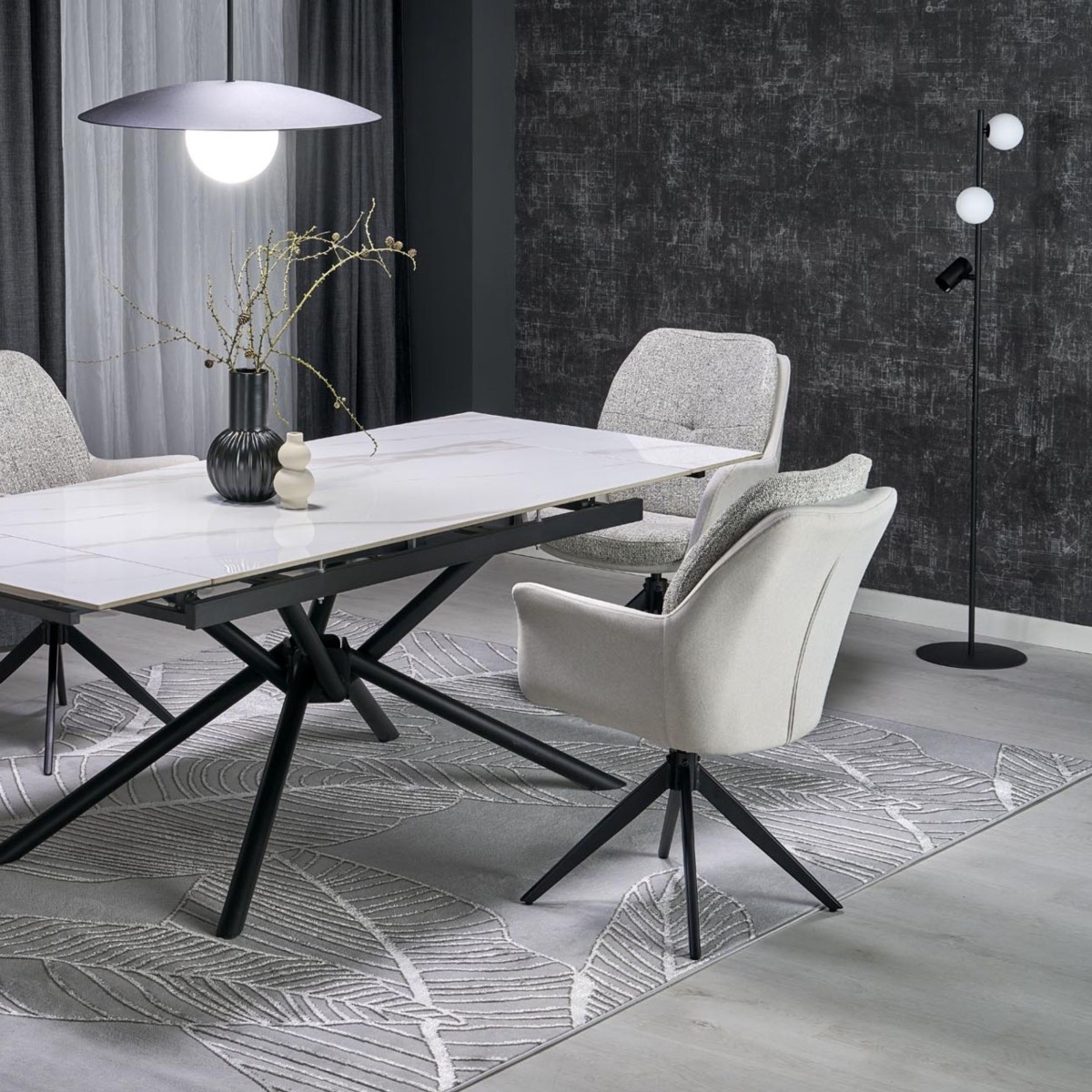 Lampa wisząca TK-Lighting SLATE TKL10637  Lampa sufitowa kolor - czarny - biały styl Glamour