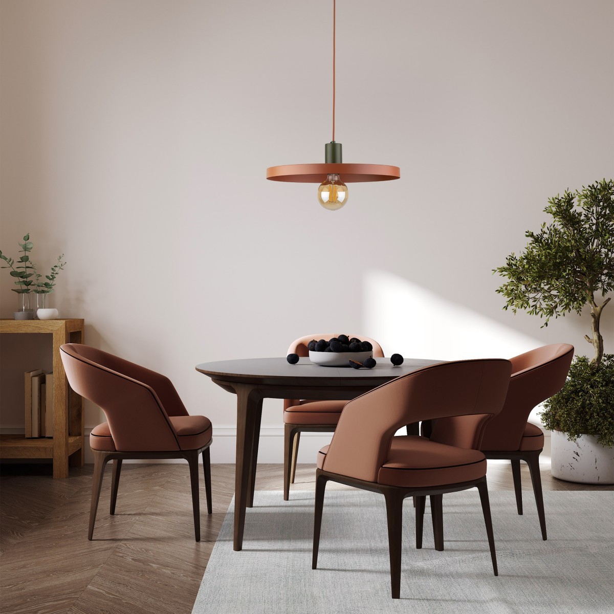 Lampa wisząca TK-Lighting SILA TKL10750 kolor - brązowy - ceglasty styl Loftowy