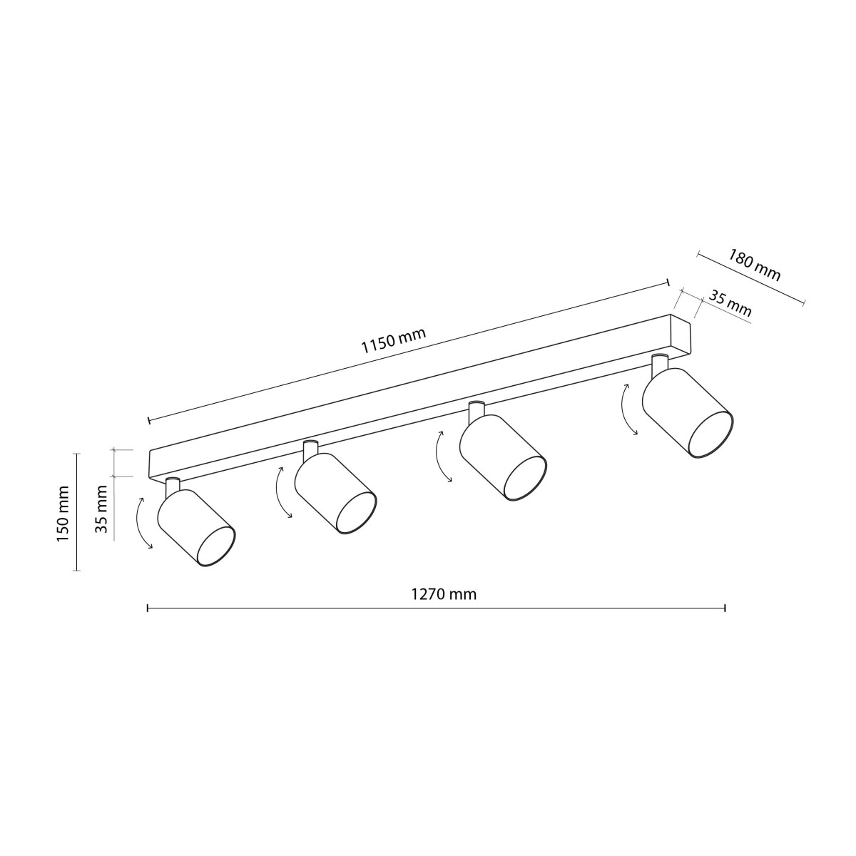 Lampa sufitowa TK-Lighting NEX TKL10792 kolor - czarny styl Nowoczesny