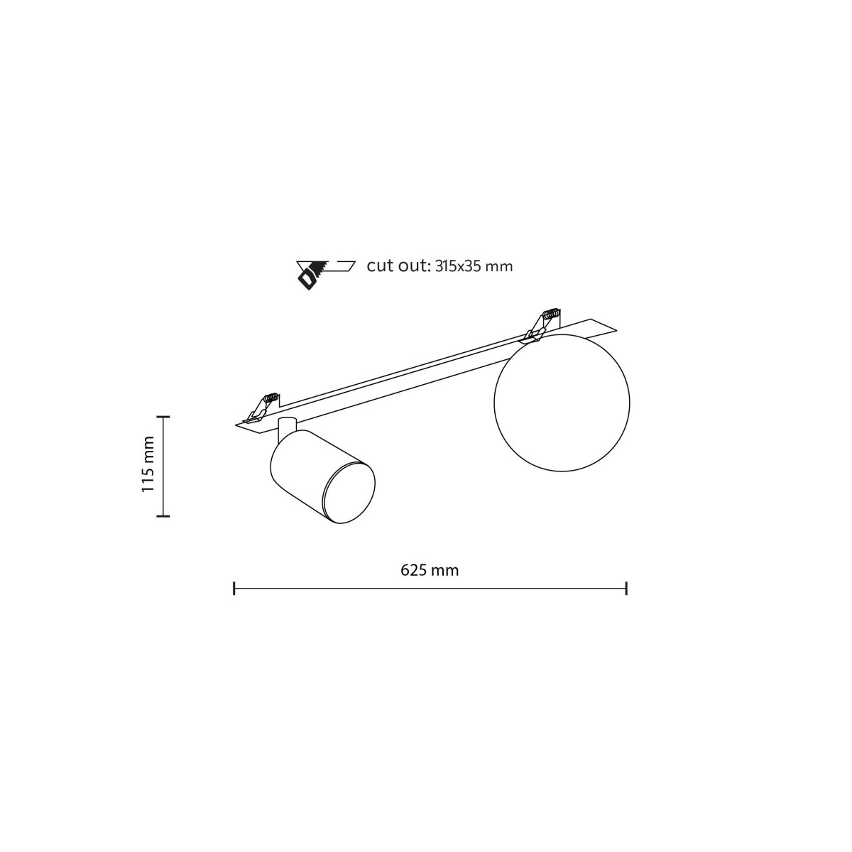 Lampa sufitowa TK-Lighting VOX TKL10927  Lampa ścienna kolor - czarny - biały styl Nowoczesny