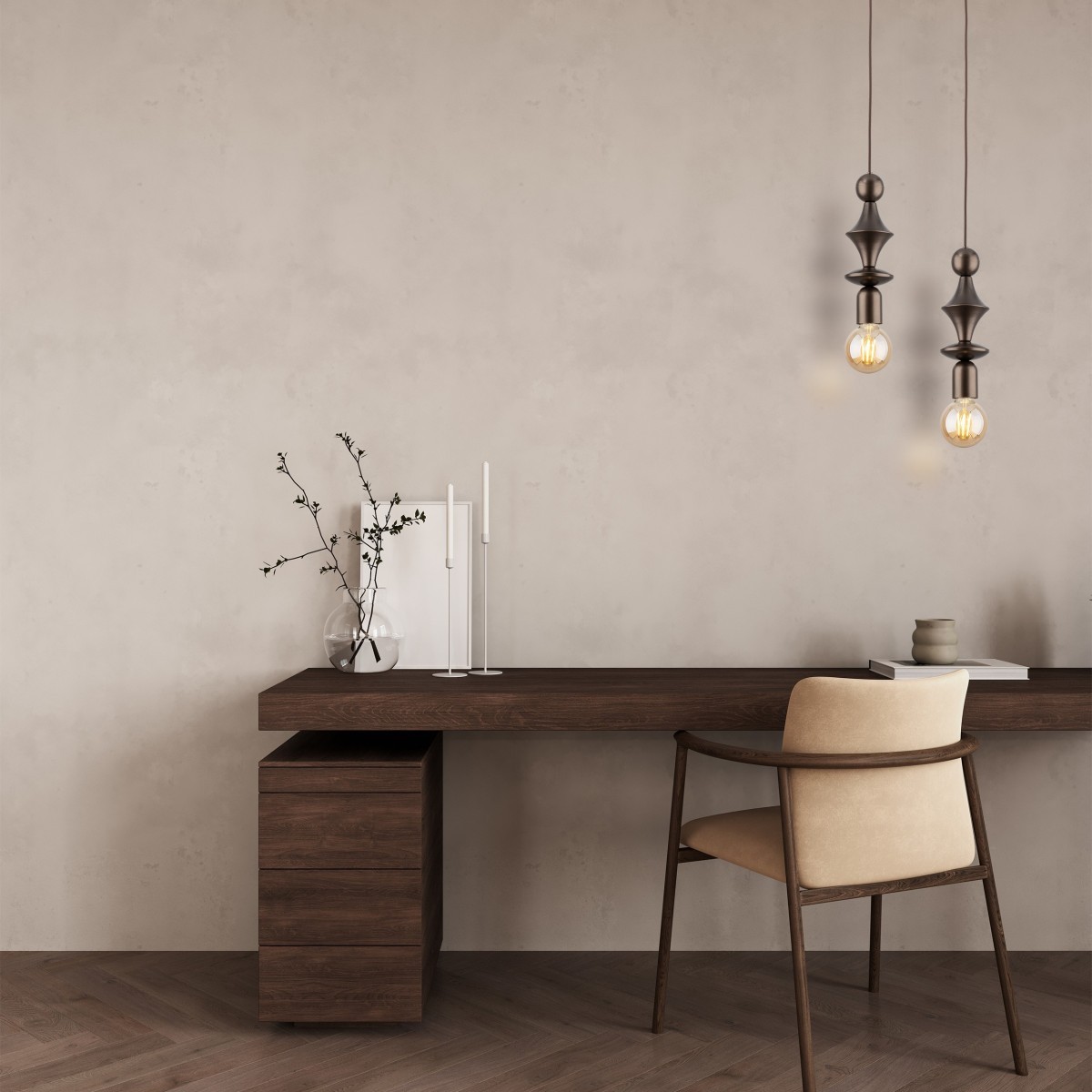 Lampa wisząca TK-Lighting TOWER TKL10703 kolor - brązowy styl Glamour