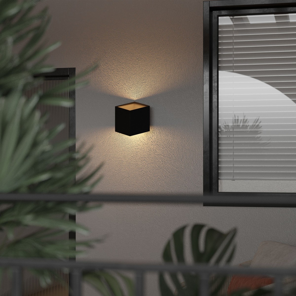 Kinkiet TK-Lighting CUBE TKL18182 kolor - czarny - transparentny styl Nowoczesny