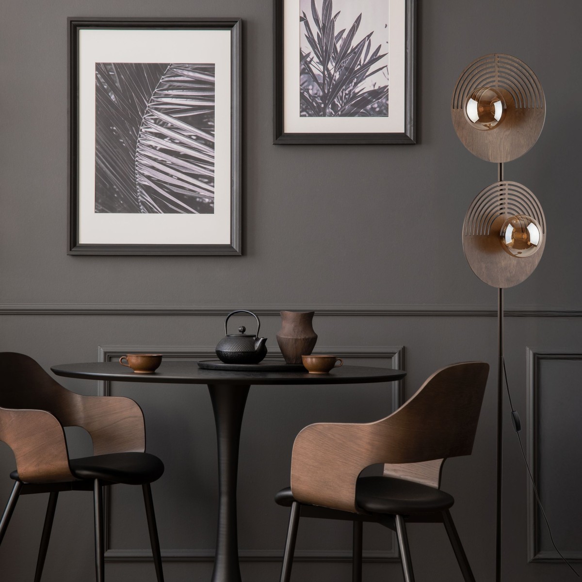 Lampa podłogowa TK-Lighting LUNAR TKL16135 kolor - dąb - biały styl Nowoczesny  Glamour