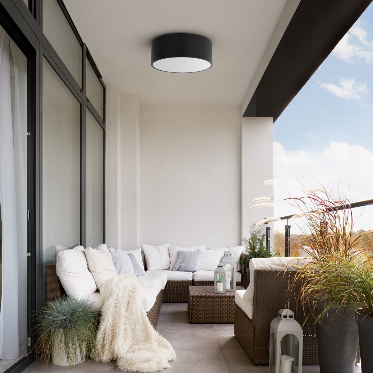 Lampa sufitowa TK-Lighting LIVO TKL10984  plafon kolor - biały - czarny styl Nowoczesny