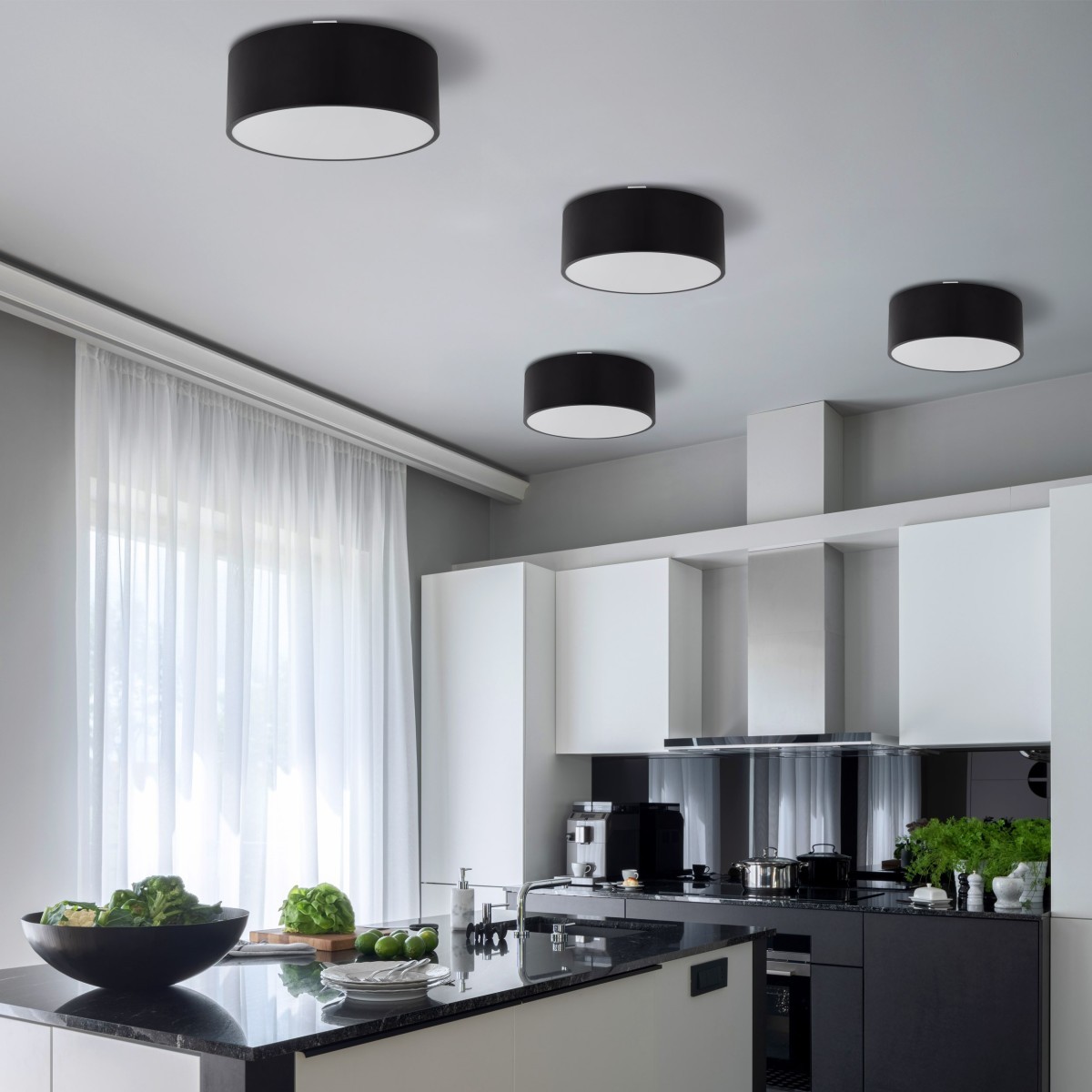 Lampa sufitowa TK-Lighting LIVO TKL10984  plafon kolor - biały - czarny styl Nowoczesny