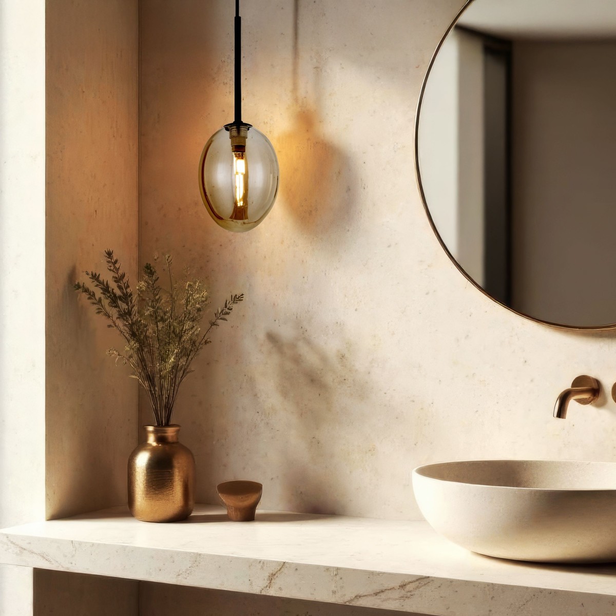 Lampa wisząca TK-Lighting PEARL TKL10831 kolor - czarny - koniak styl Nowoczesny  Glamour