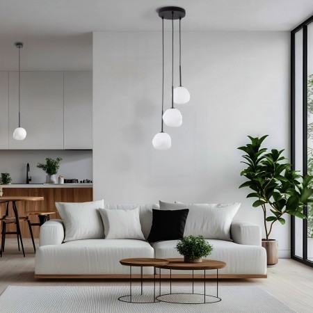 Lampa wisząca TK-Lighting MISTY TKL11018  Lampa sufitowa kolor - czarny - biały styl Nowoczesny
