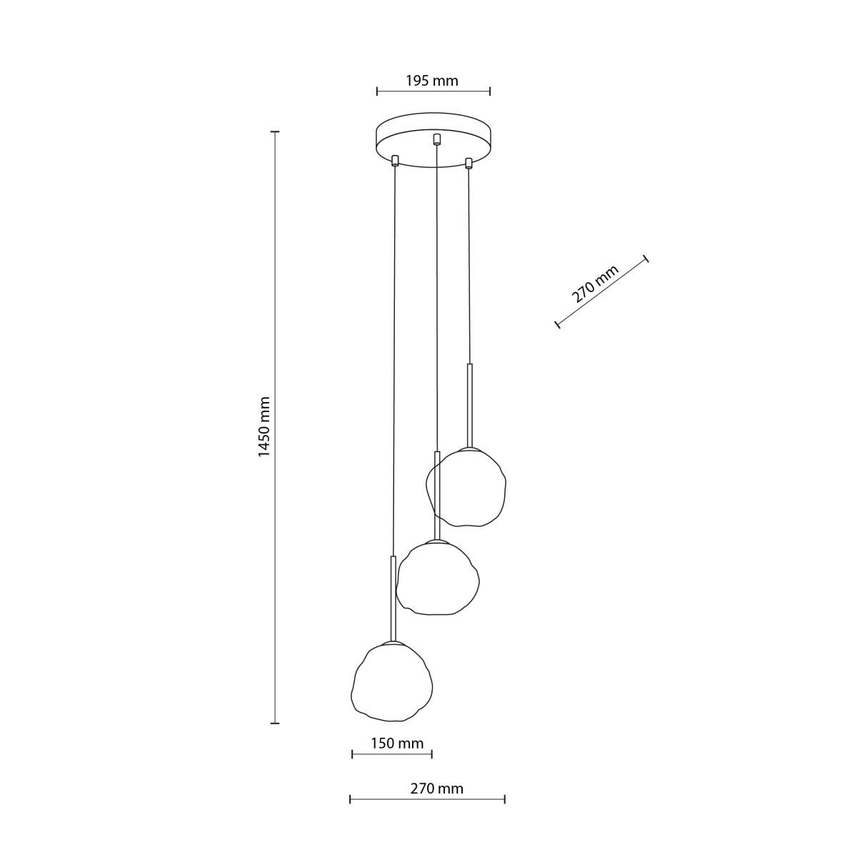 Lampa wisząca TK-Lighting MISTY TKL11018  Lampa sufitowa kolor - czarny - biały styl Nowoczesny