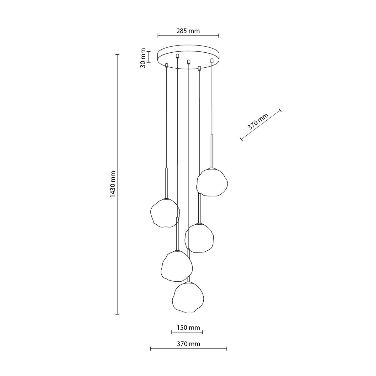 Lampa wisząca TK-Lighting MISTY TKL11019  Lampa sufitowa kolor - czarny - biały styl Nowoczesny  Glamour