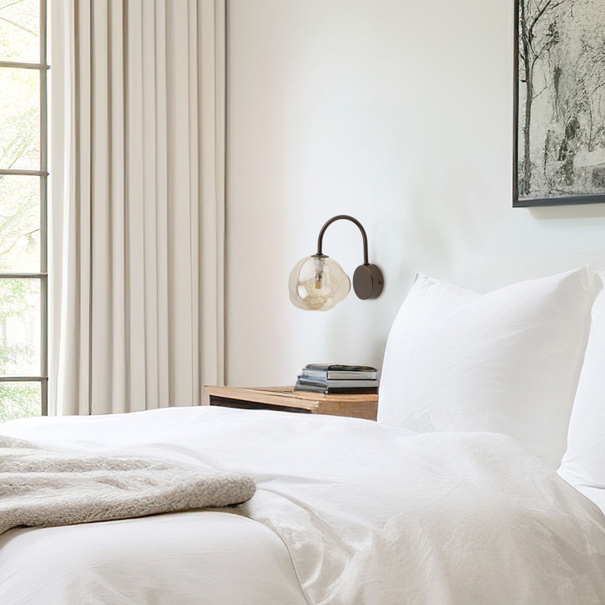 Kinkiet TK-Lighting LAVA TKL11024 kolor - brązowy - koniak styl Glamour