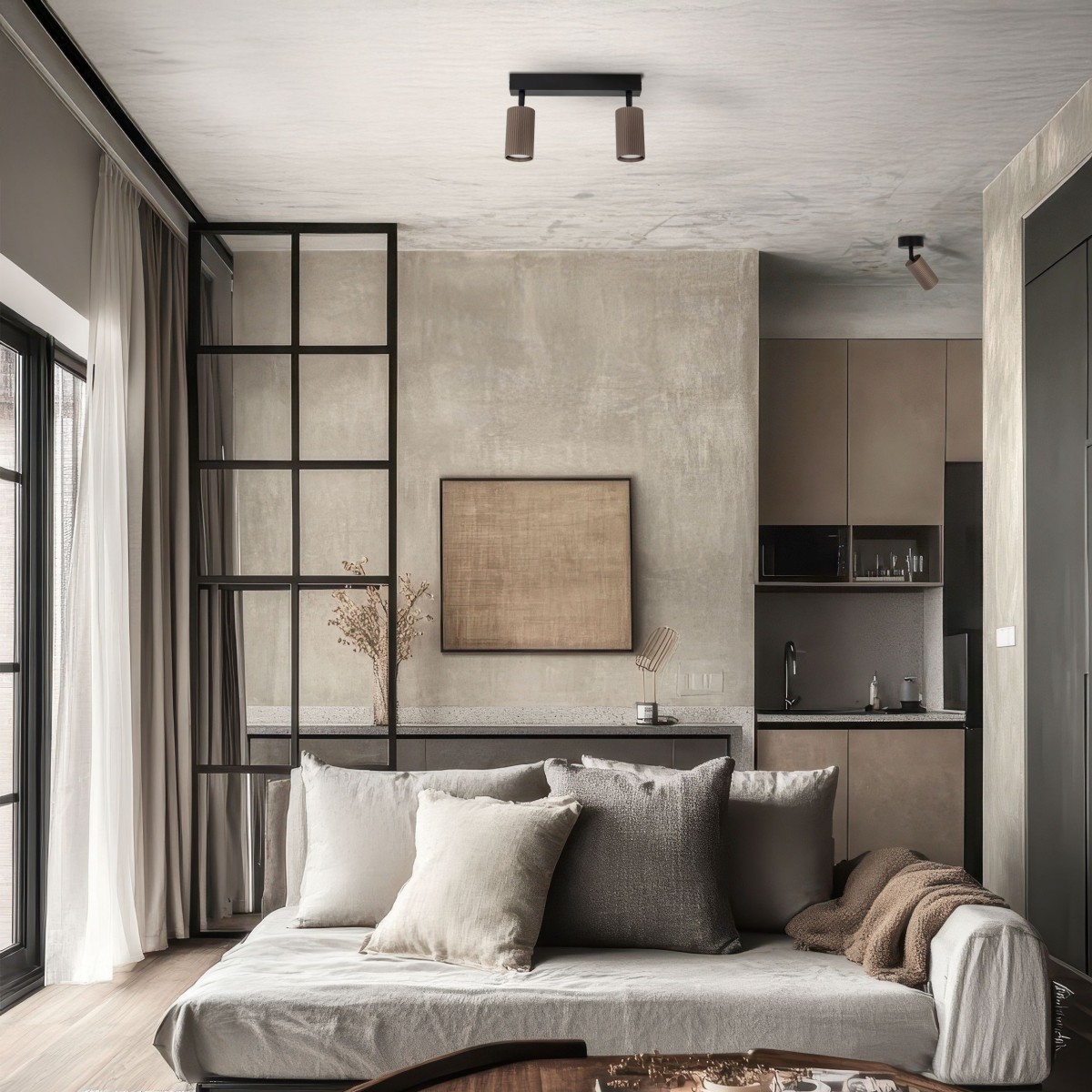 Lampa sufitowa TK-Lighting TUNE TKL16147  Lampa ścienna kolor - czarny - brązowy styl Nowoczesny