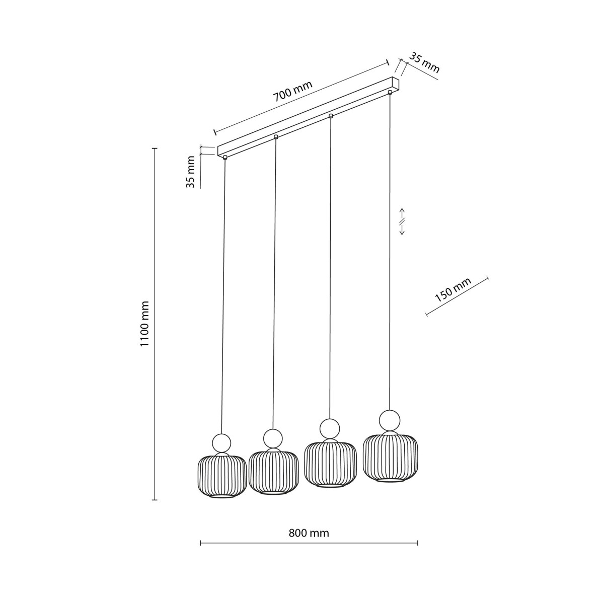 Lampa wisząca TK-Lighting BALLO TKL11051 kolor - biały styl Glamour