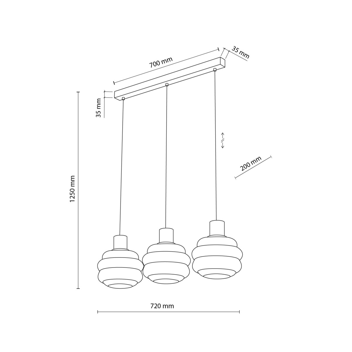 Lampa wisząca TK-Lighting MELIA TKL11091 kolor - sabia - biały styl Klasyczny  Skandynawski