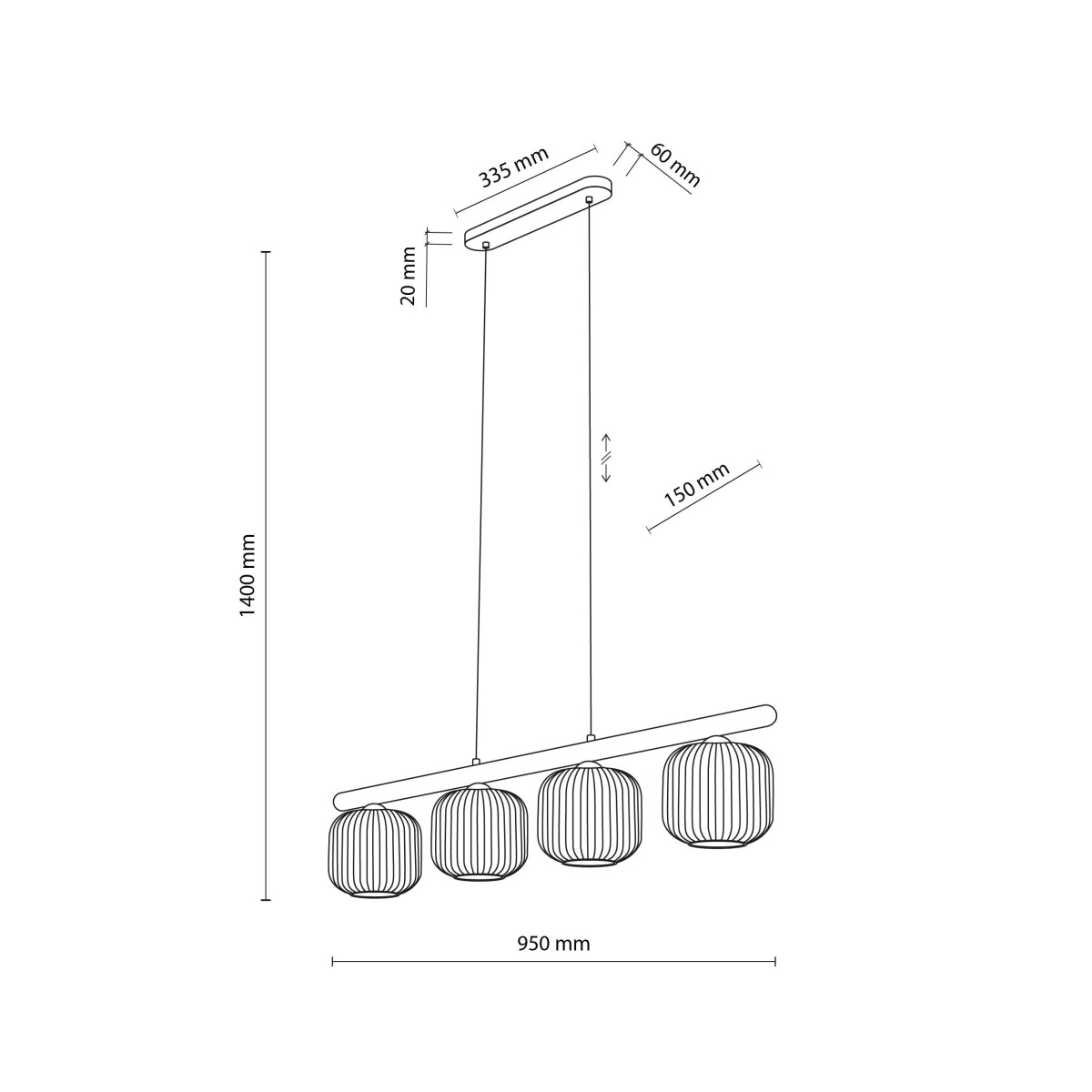 Lampa wisząca TK-Lighting SALVIA TKL11070  Lampa sufitowa kolor - brązowy - koniak styl Klasyczny