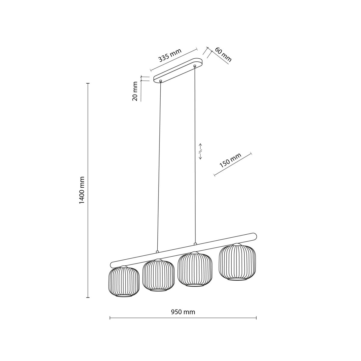 Lampa wisząca TK-Lighting SALVIA TKL11070  Lampa sufitowa kolor - brązowy - koniak styl Klasyczny