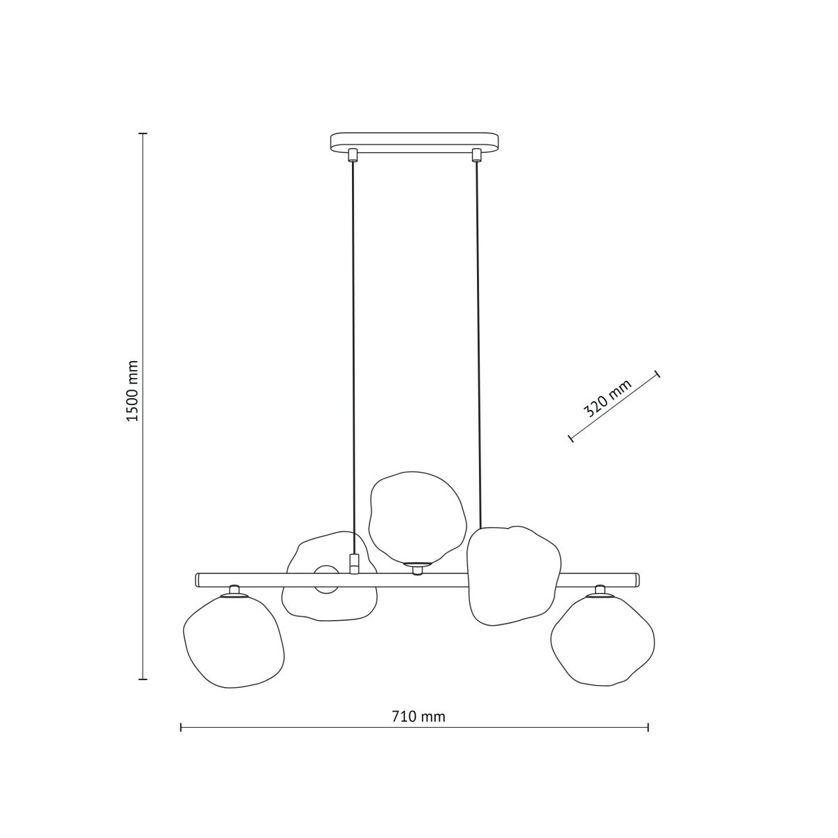 Lampa wisząca TK-Lighting LAVA TKL11111  Lampa sufitowa kolor - sabia - koniak styl Glamour