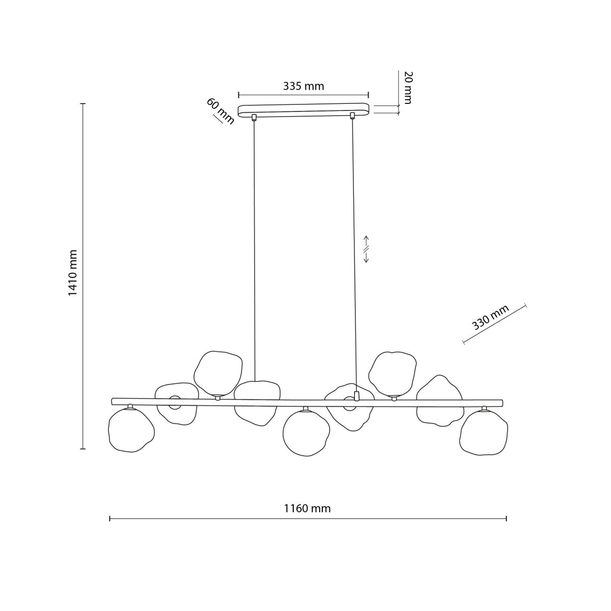 Lampa wisząca TK-Lighting LAVA TKL11110  Lampa sufitowa kolor - sabia - koniak styl Glamour